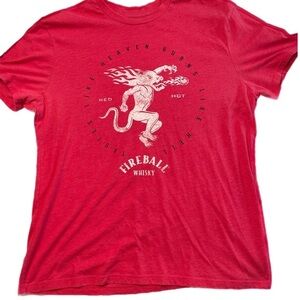 Fireball Whiskey Tastes Like Heaven Burns Like H*ll Red T-Shirt Large
